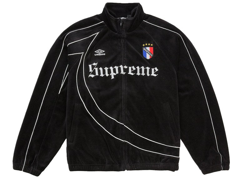 Supreme Umbro Velour Track Jacket Black