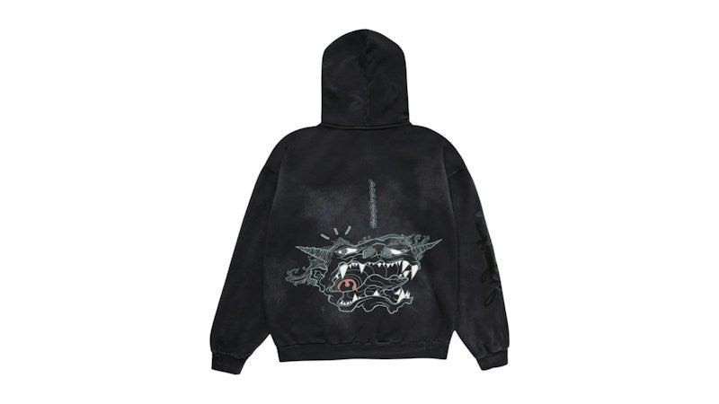 Travis Scott Cactus Jack x Fragment x Takashi Murakami Reborn Zip Hoodie Black