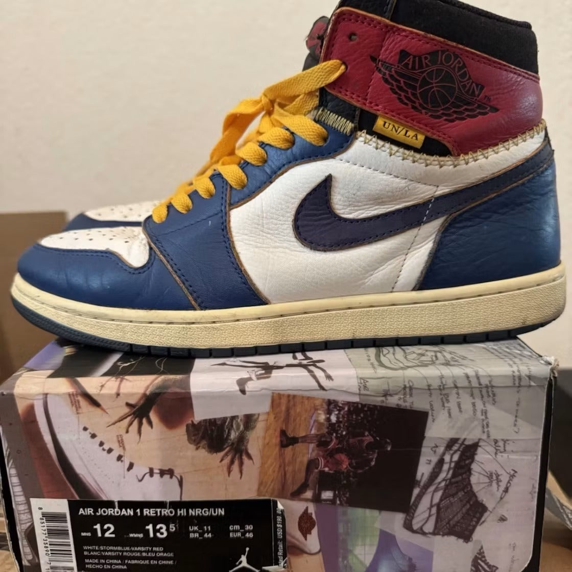 Used - Air Jordan 1 Retro High Union Los Angeles Storm Blue - US M 12 - detail 3